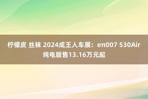 柠檬皮 丝袜 2024成王人车展：eπ007 530Air纯电版售13.16万元起