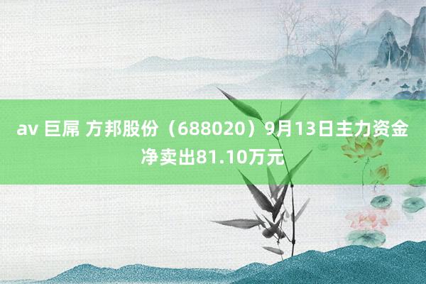 av 巨屌 方邦股份（688020）9月13日主力资金净卖出81.10万元