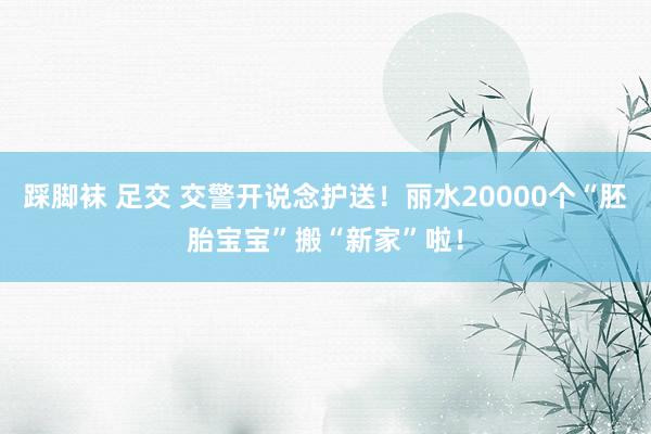 踩脚袜 足交 交警开说念护送！丽水20000个“胚胎宝宝”搬“新家”啦！