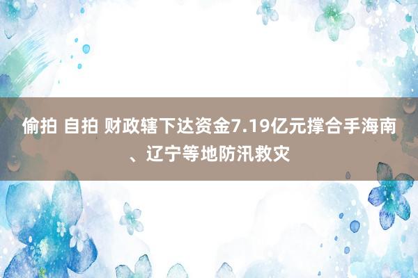 偷拍 自拍 财政辖下达资金7.19亿元撑合手海南、辽宁等地防汛救灾