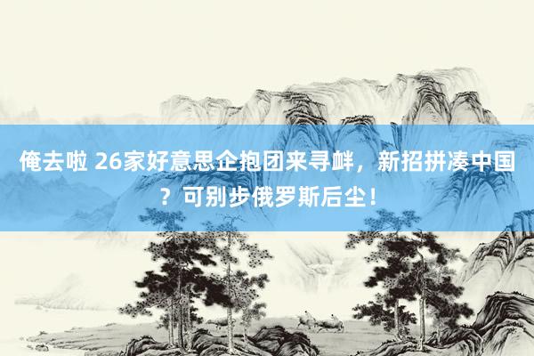 俺去啦 26家好意思企抱团来寻衅，新招拼凑中国？可别步俄罗斯后尘！