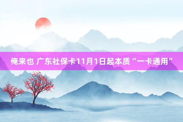 俺来也 广东社保卡11月1日起本质“一卡通用”