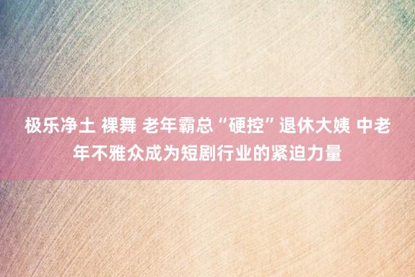 极乐净土 裸舞 老年霸总“硬控”退休大姨 中老年不雅众成为短剧行业的紧迫力量