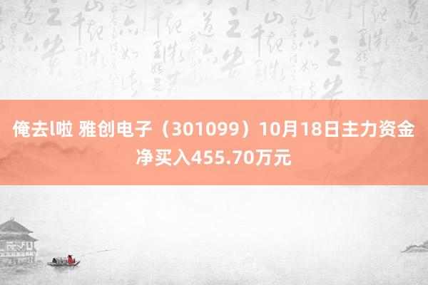 俺去l啦 雅创电子（301099）10月18日主力资金净买入455.70万元