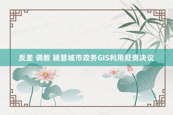 反差 调教 颖慧城市政务GIS利用贬责决议