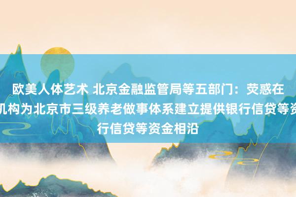 欧美人体艺术 北京金融监管局等五部门：荧惑在京金融机构为北京市三级养老做事体系建立提供银行信贷等资金相沿