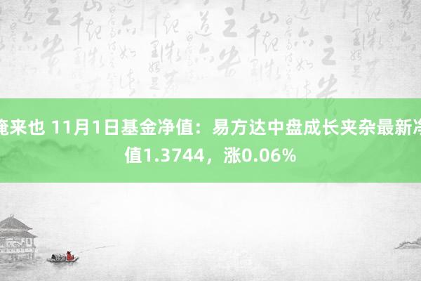 俺来也 11月1日基金净值：易方达中盘成长夹杂最新净值1.3744，涨0.06%