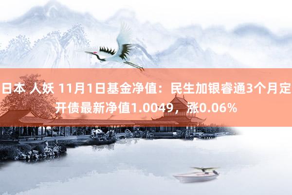 日本 人妖 11月1日基金净值：民生加银睿通3个月定开债最新净值1.0049，涨0.06%