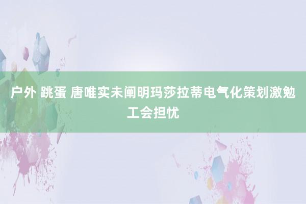 户外 跳蛋 唐唯实未阐明玛莎拉蒂电气化策划激勉工会担忧